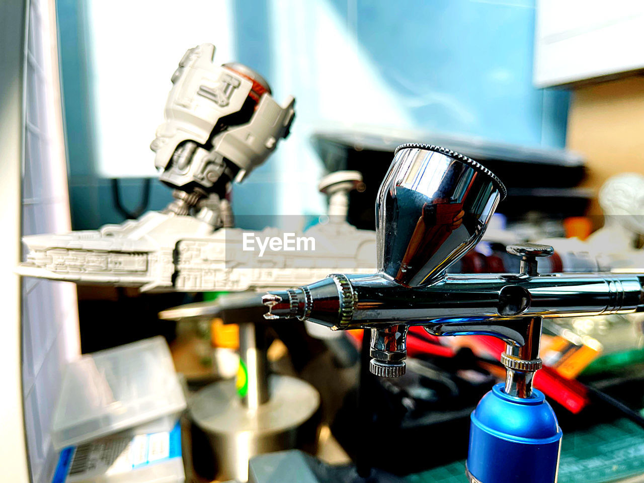 Close-up of paint spray gun