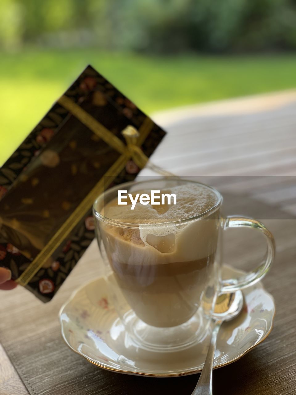 close-up of coffee and drink on table