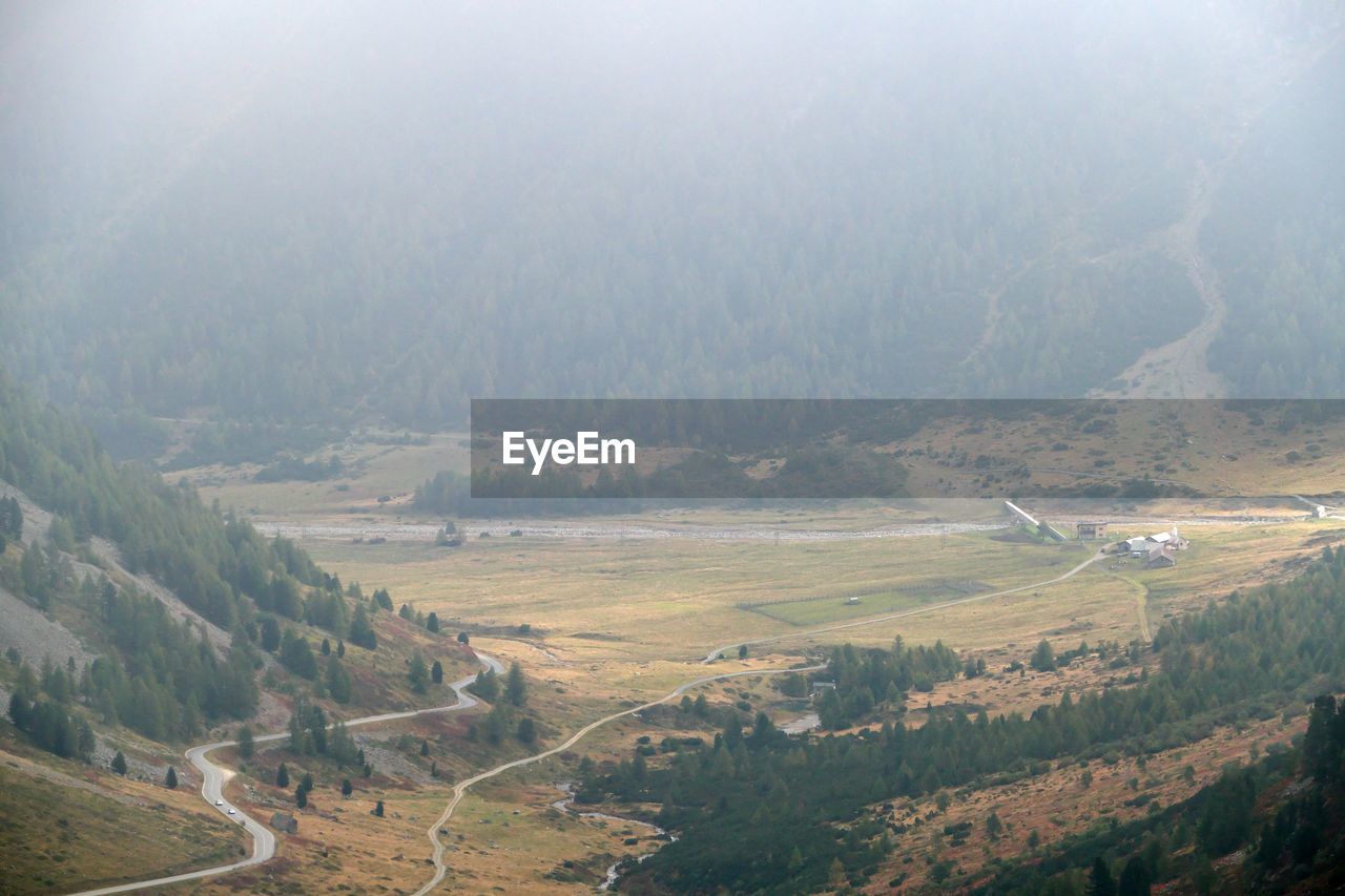 High angle view of landscape against sky