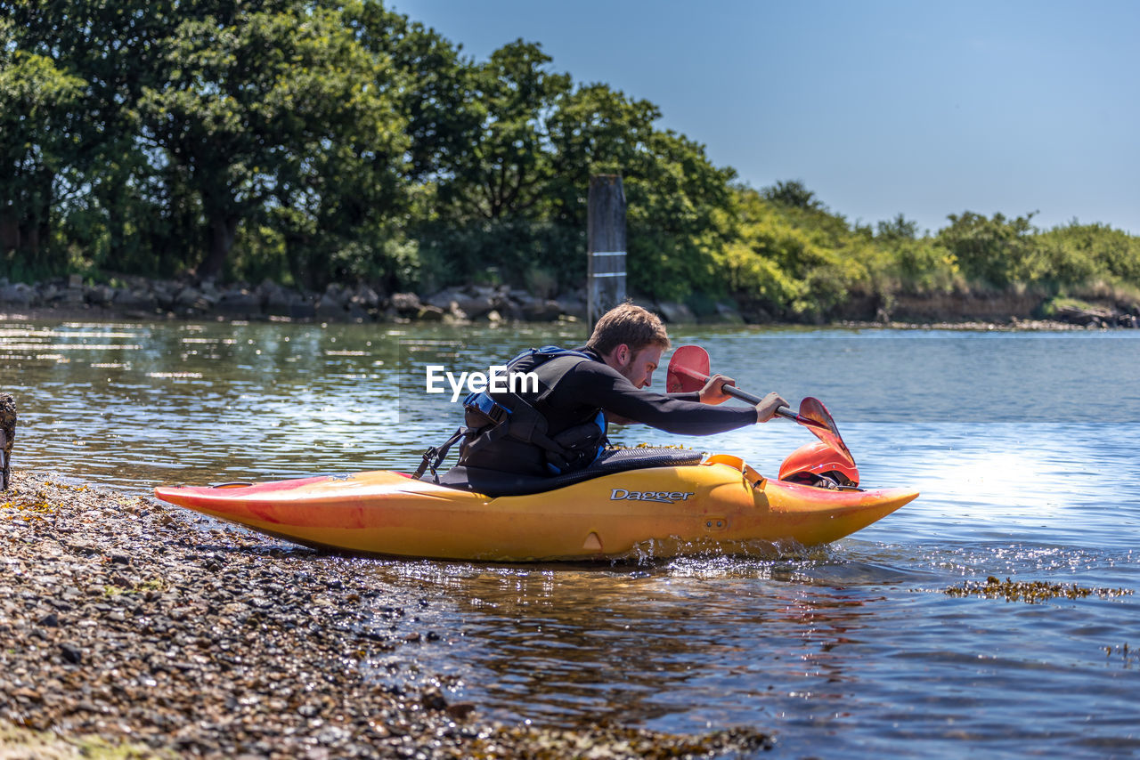 PEOPLE IN BOAT ON LAKE