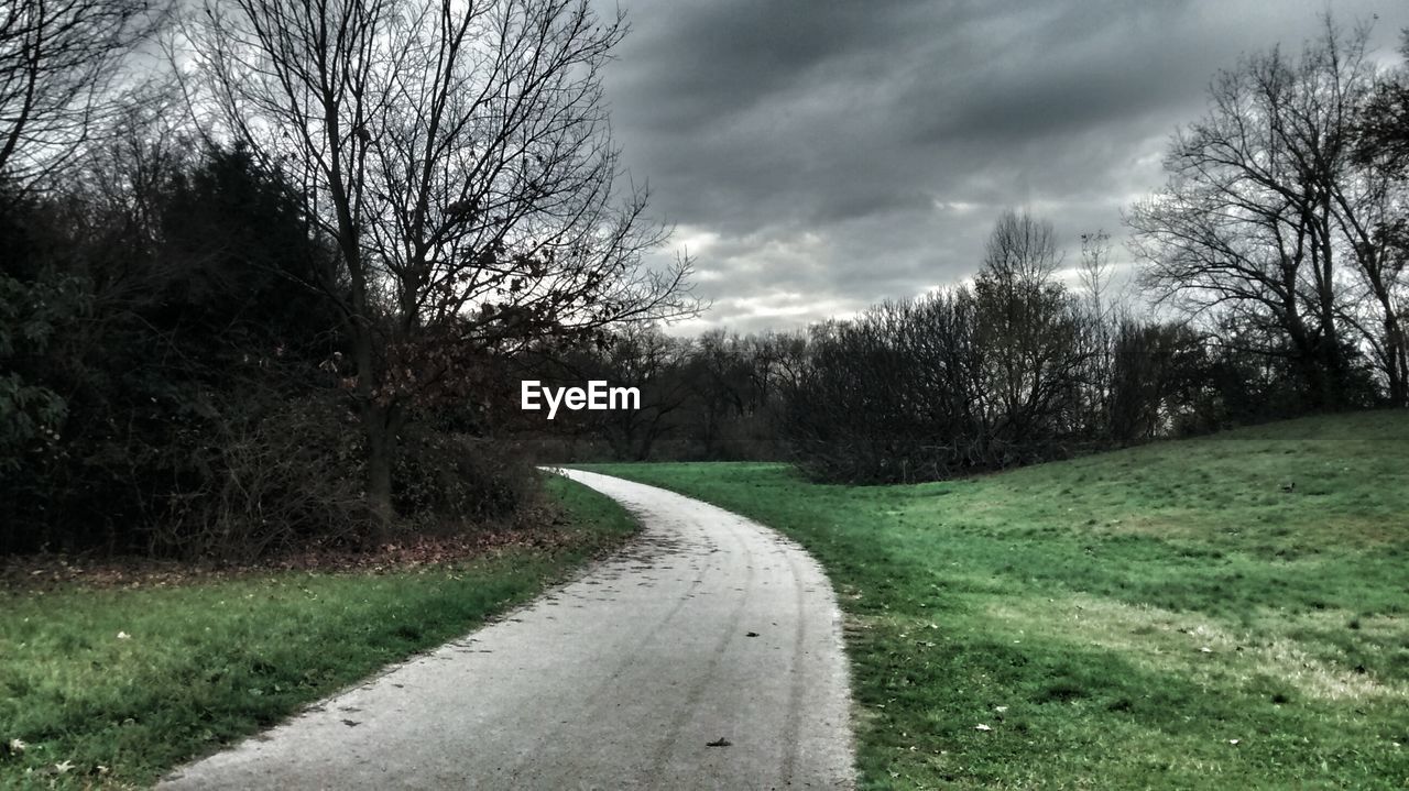 ROAD BY TREES AGAINST SKY