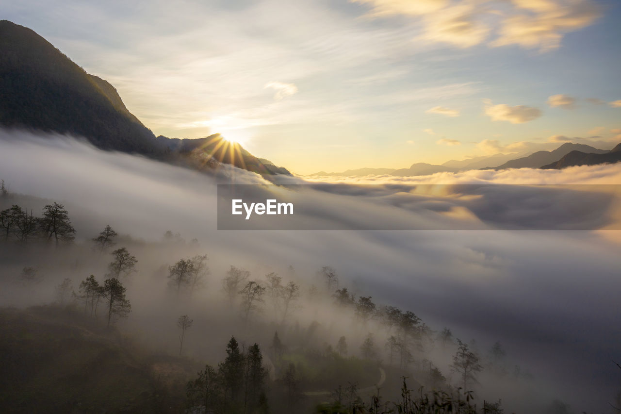 Cloud and mountain landscape