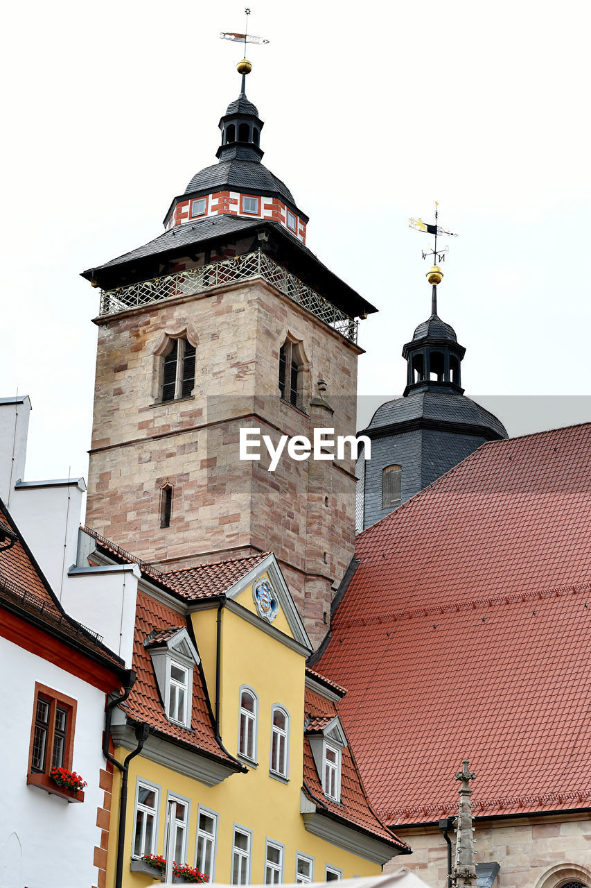 Low angle view of building against clear sky at schmalkalden