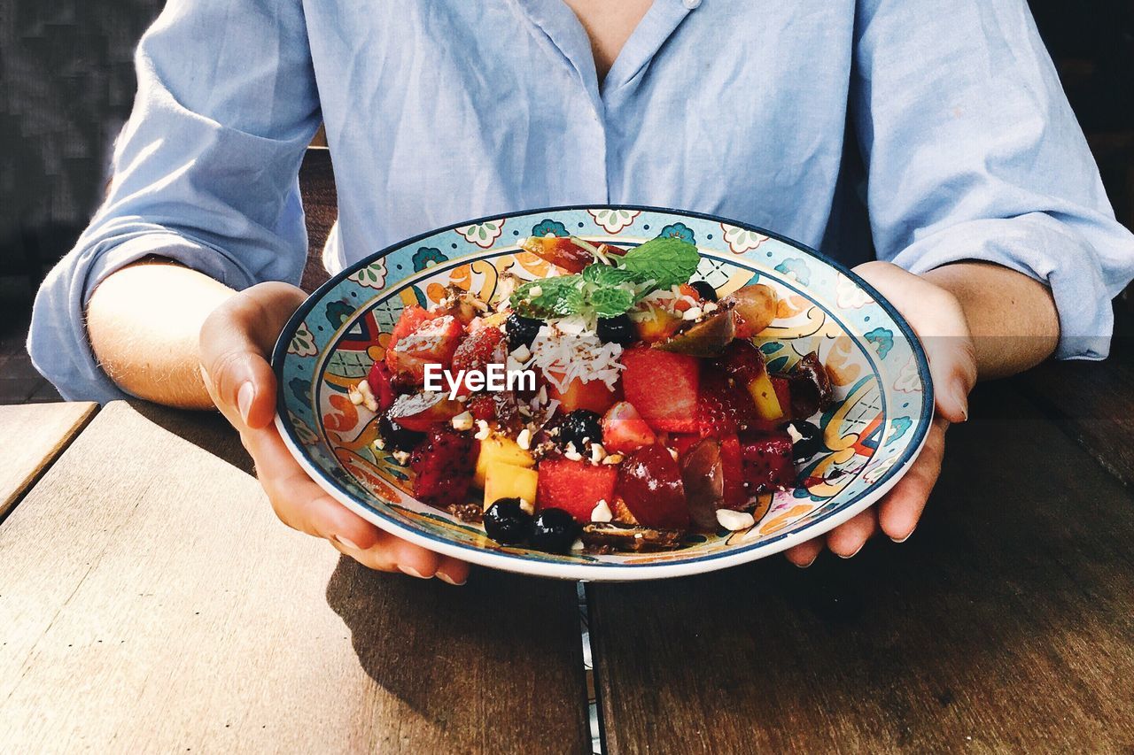 Close-up of bowl with healthy food