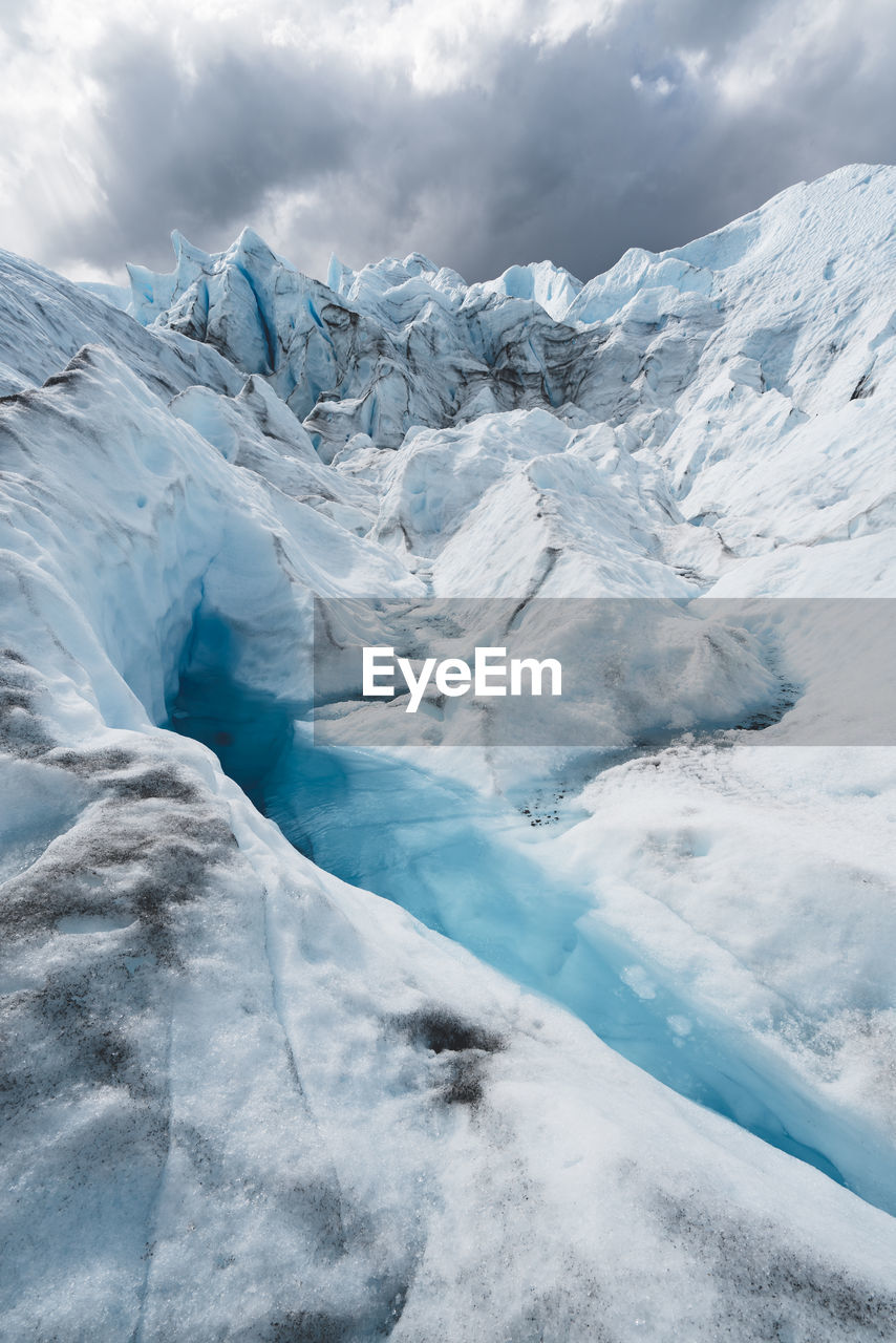 Scenic view of blue lake on perito moreno glacier