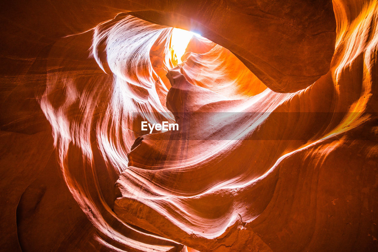 Low angle view of illuminated canyon