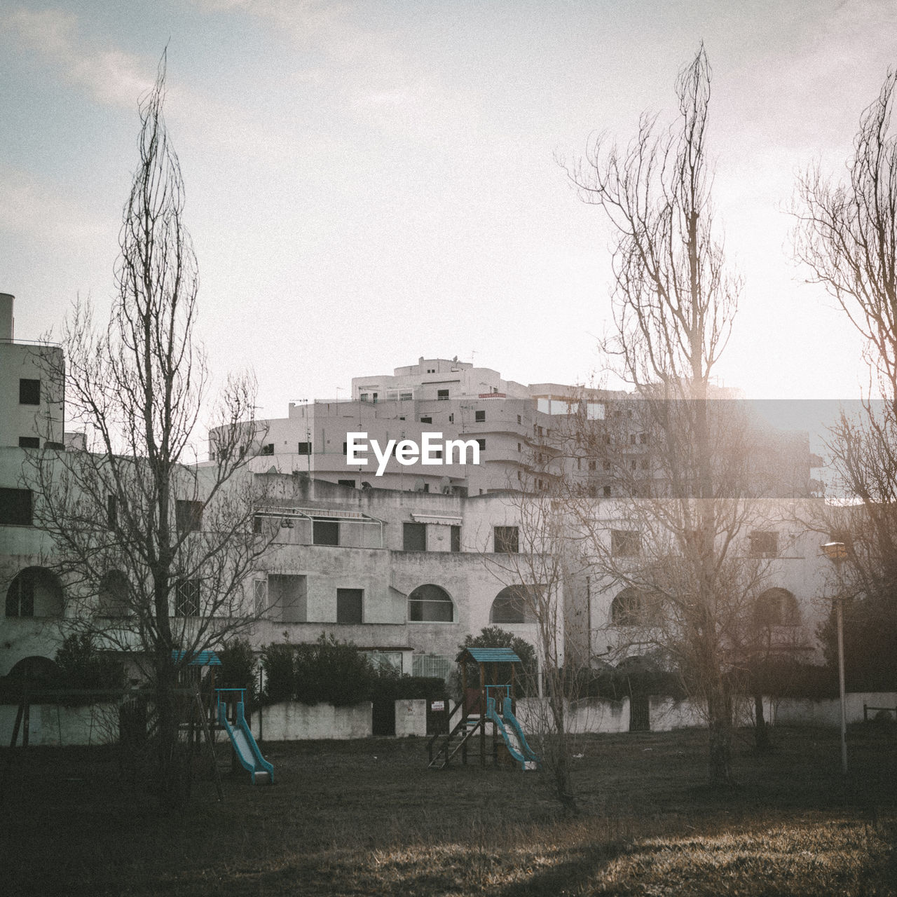 VIEW OF BUILDINGS IN PARK