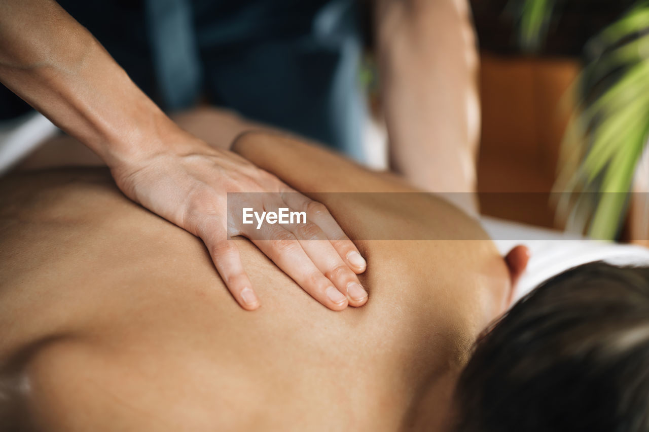 Ayurveda back massage with aromatherapy essential oil