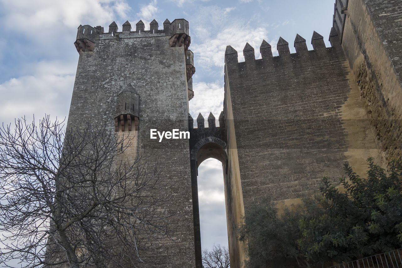 architecture, built structure, history, the past, sky, building exterior, castle, travel destinations, tree, nature, cloud, building, low angle view, travel, no people, tower, plant, tourism, landmark, fort, old, city, château, outdoors, ancient, day, medieval, arch, wall, ancient history, fortified wall