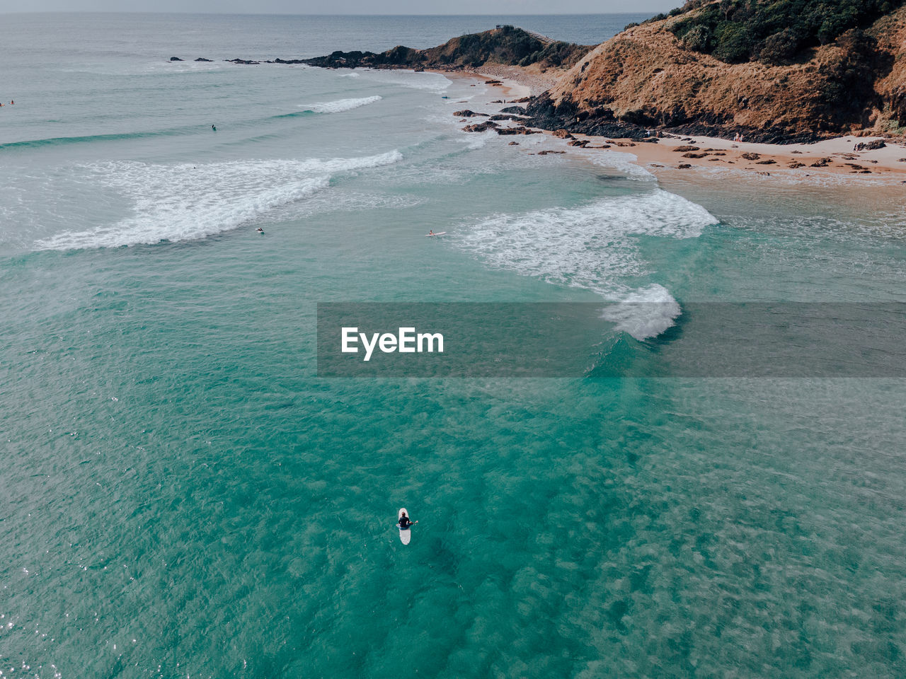 High angle view of beach