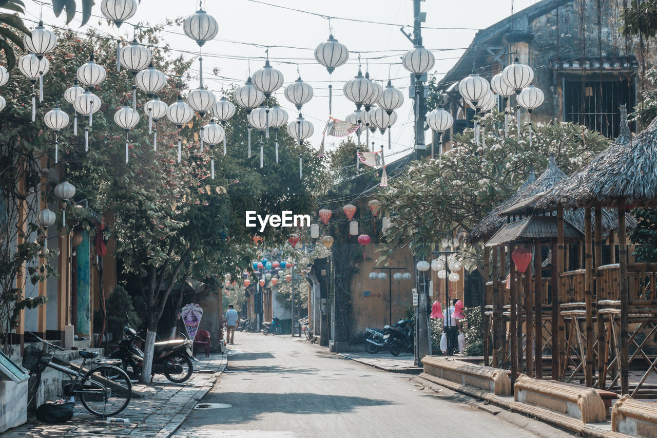 STREET AMIDST TREES AND BUILDINGS