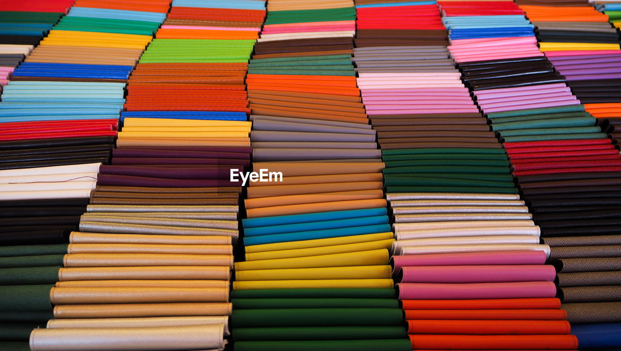 Full frame shot of multi colored textile for sale