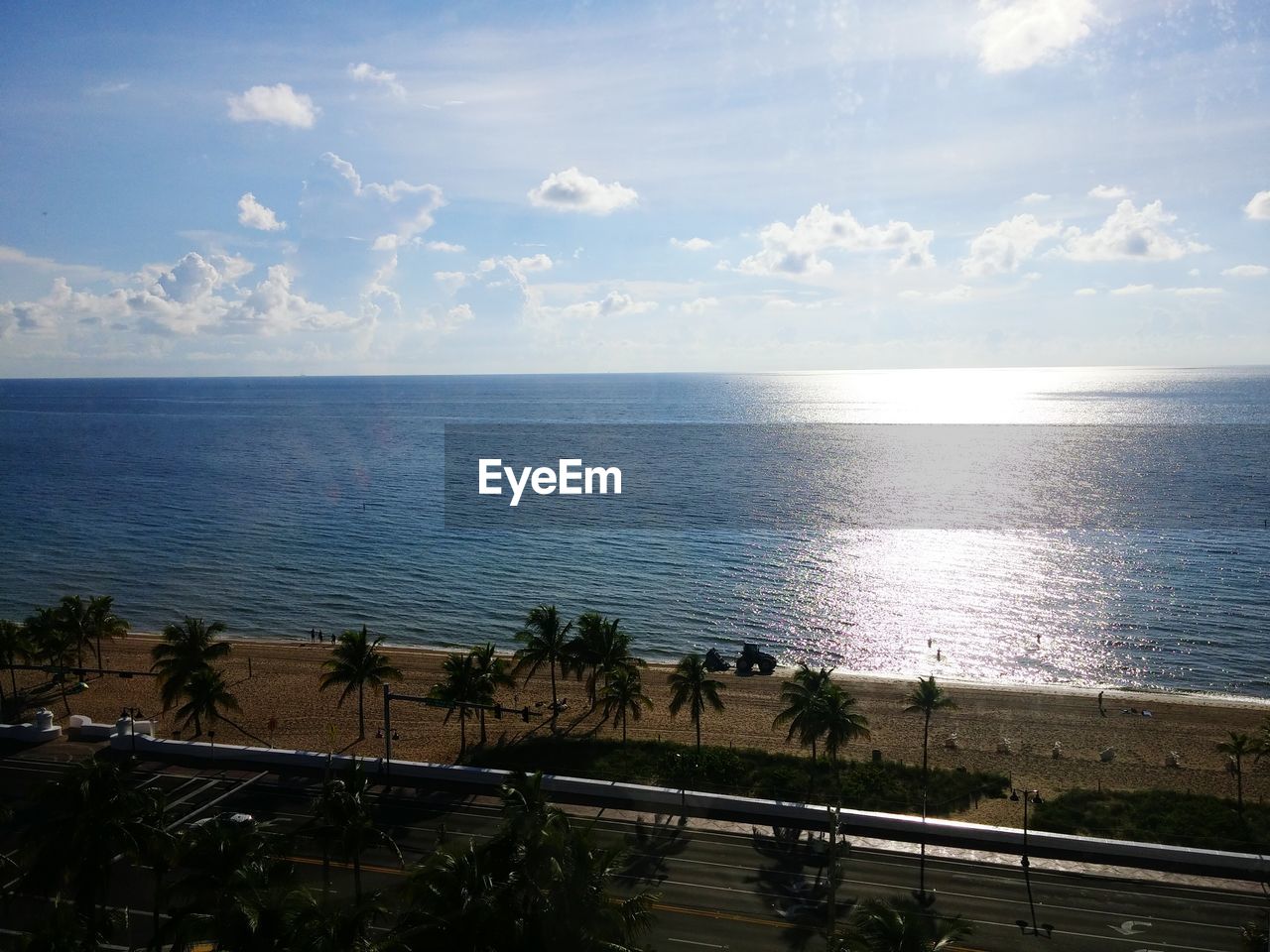 High angle view of sea against sky