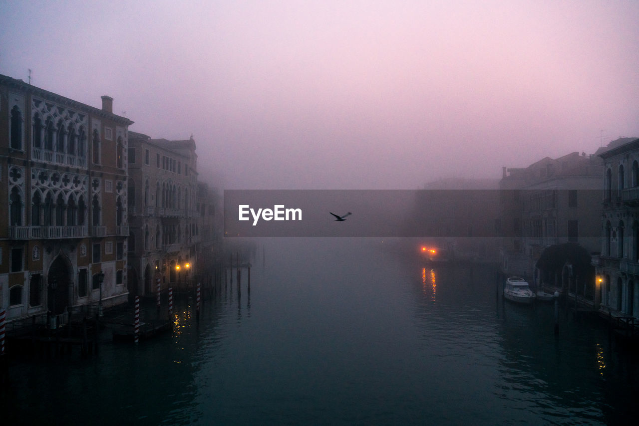 Sunrise view from the accademia bridge in venice italy