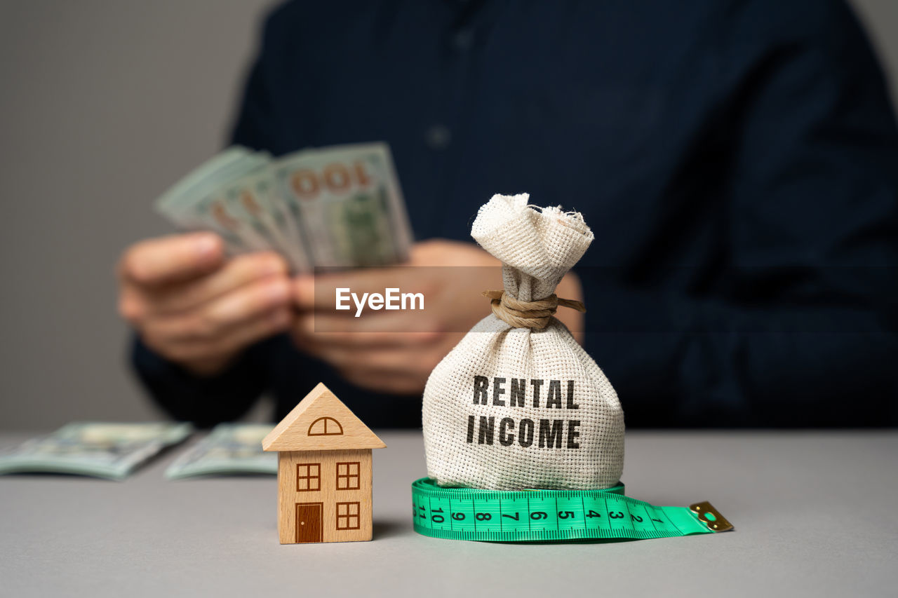 Rental income concept. the concept of profit from the rental of real estate, apartments or houses.