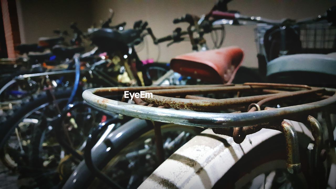 Close up of bicycles