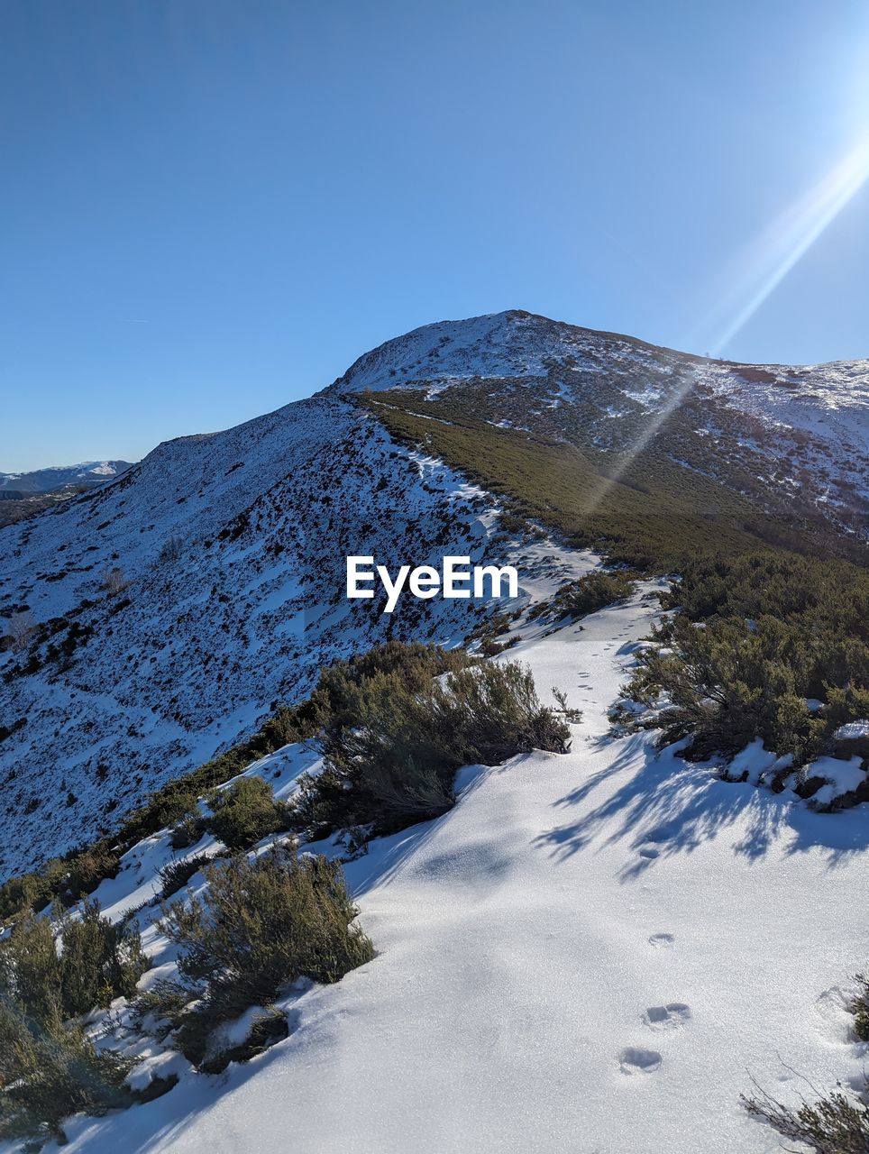 scenic view of mountains against clear sky