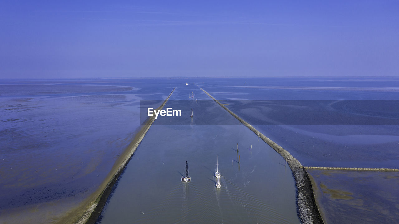 High angle view of sea against sky