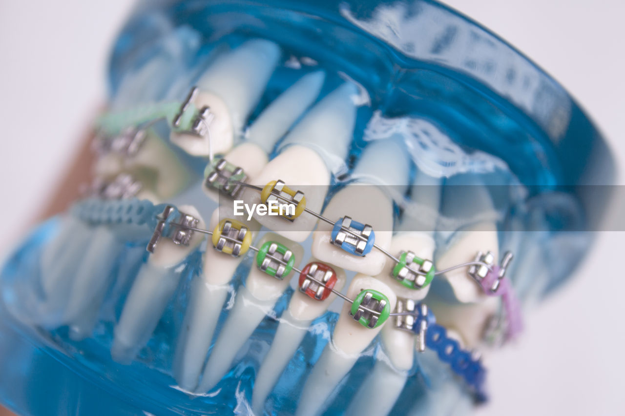 Close-up of artificial teeth