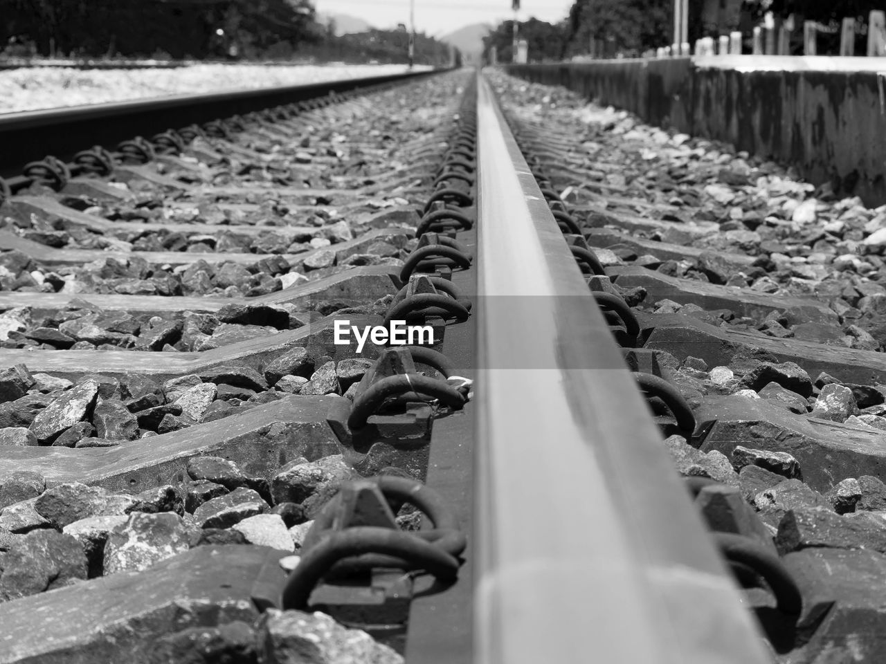 Surface level of railroad tracks