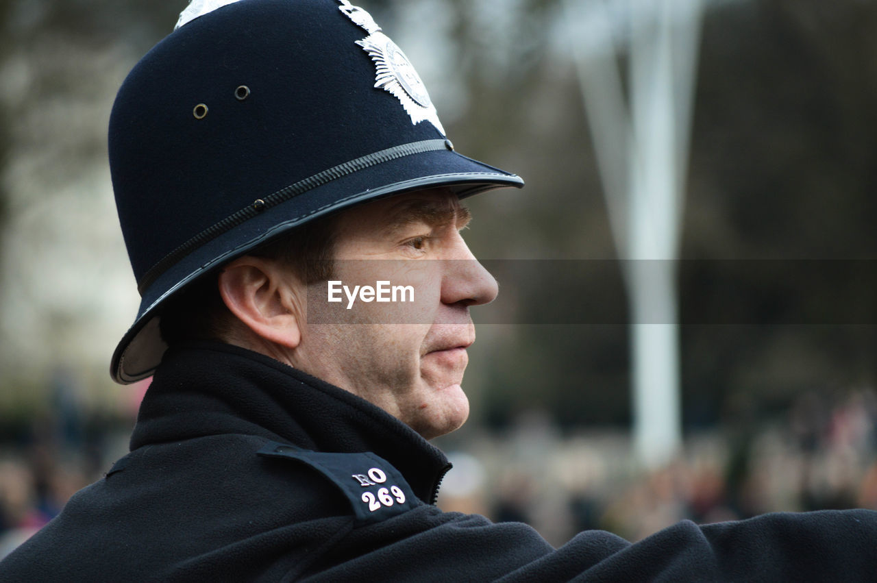 Close-up of police man