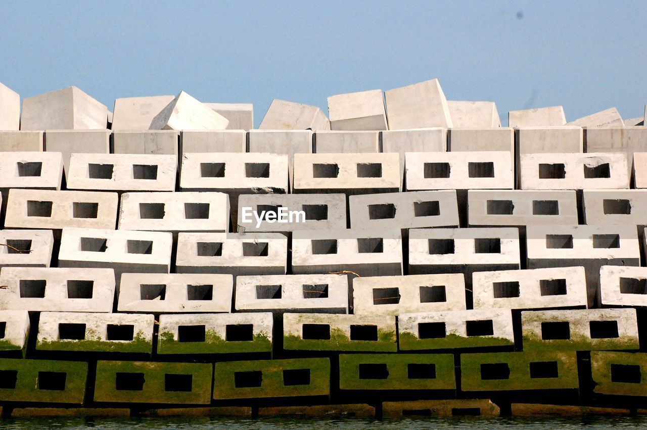 Stack of concrete blocks