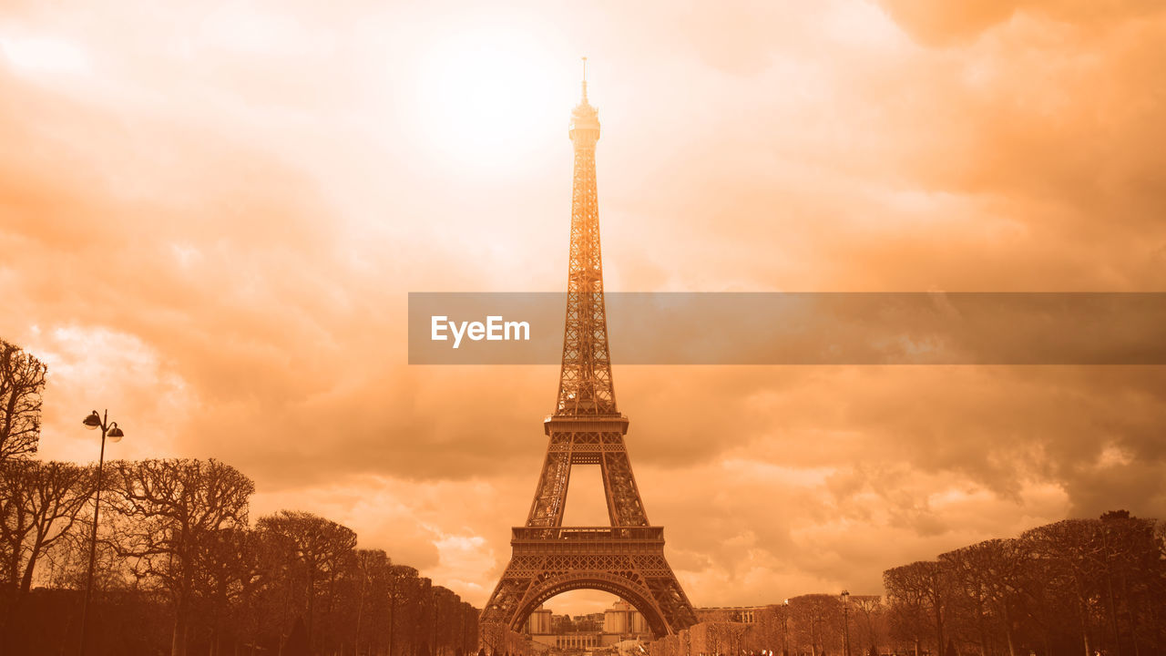 low angle view of eiffel tower against sky