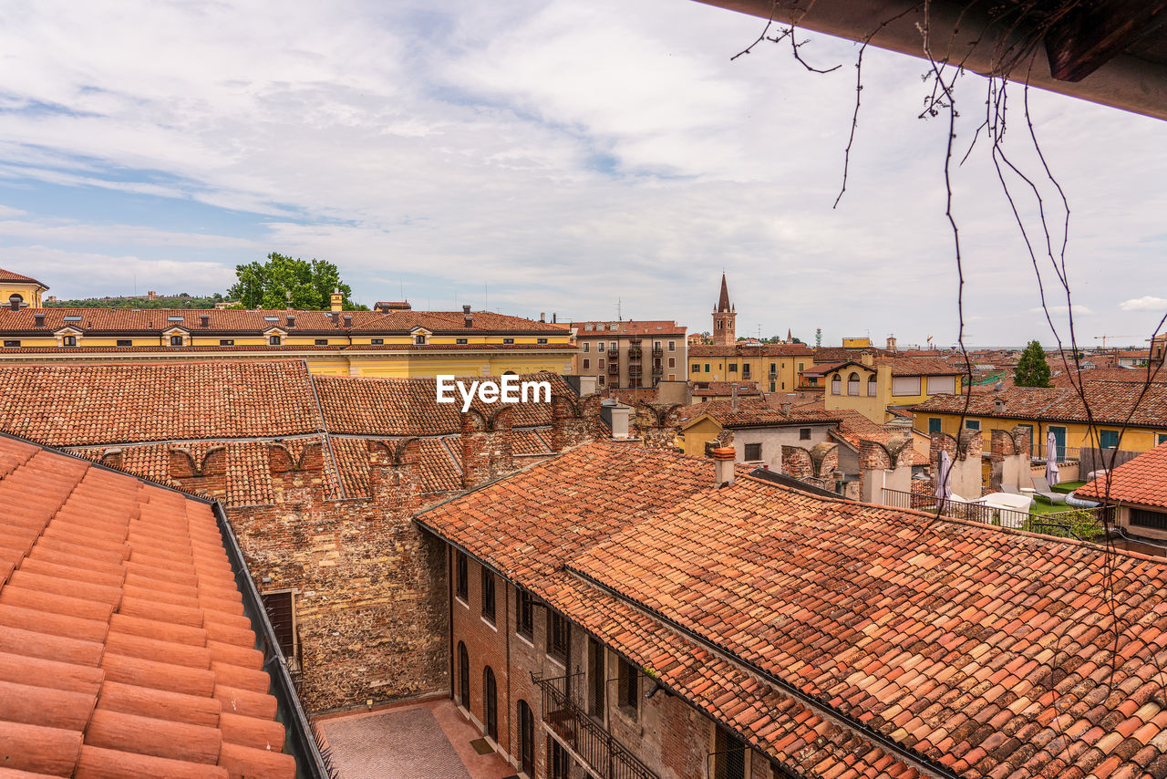 Panoramic view of the old town of verona in italy.