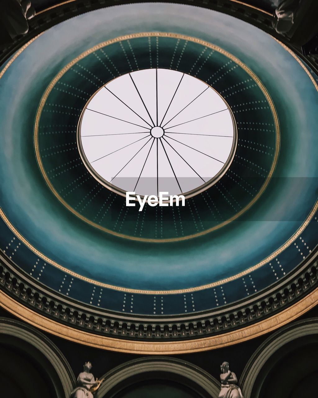 Low angle view of skylight in building