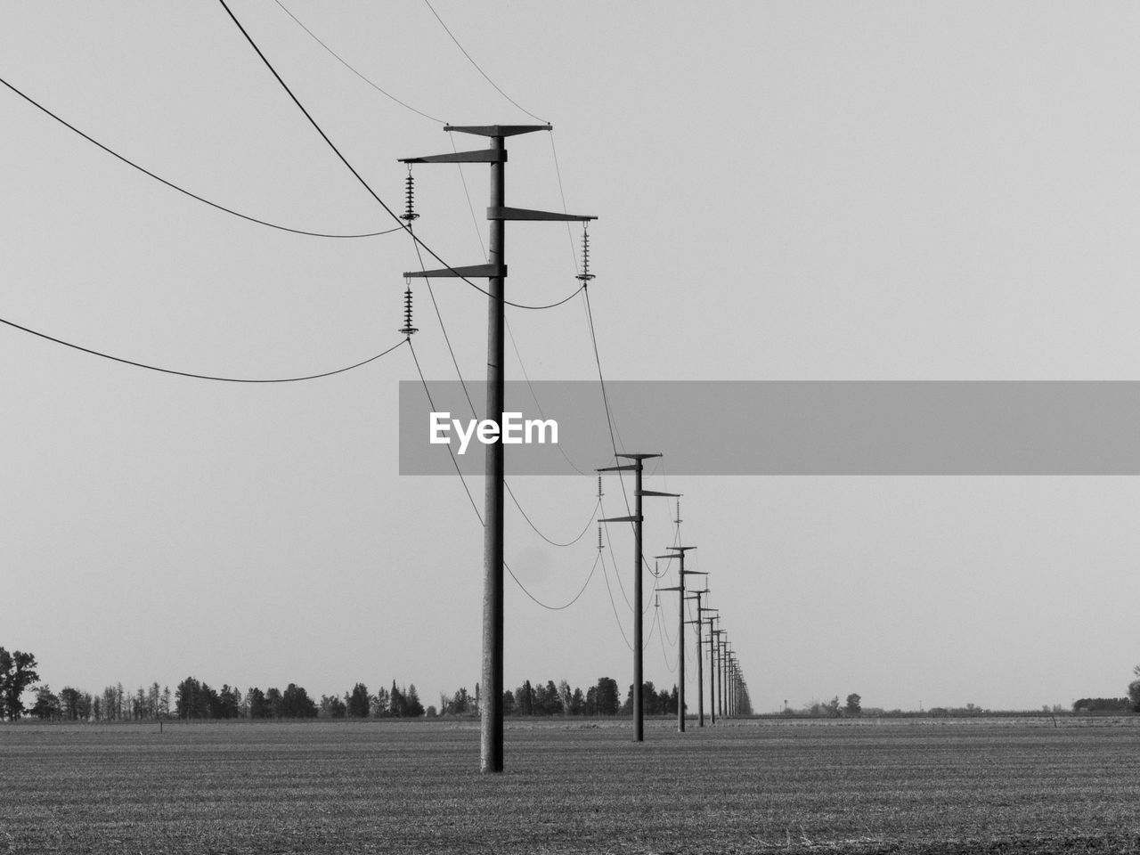 Electric power poles minimalist landscape