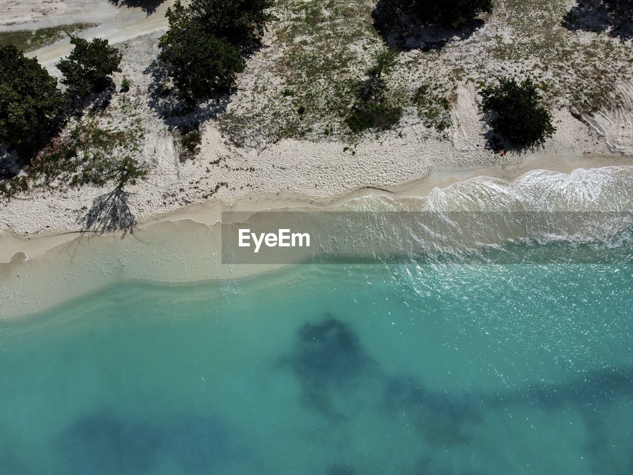 High angle view of sea waves