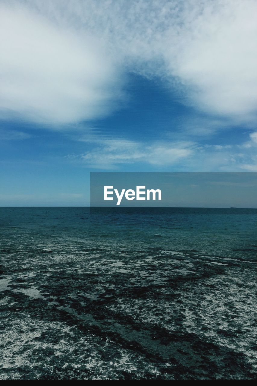 SCENIC VIEW OF SEASCAPE AGAINST CLOUDY SKY