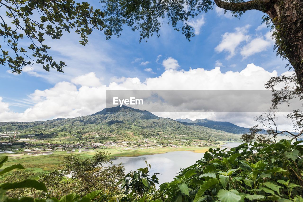 SCENIC VIEW OF LAKE AND TREES AGAINST SKY