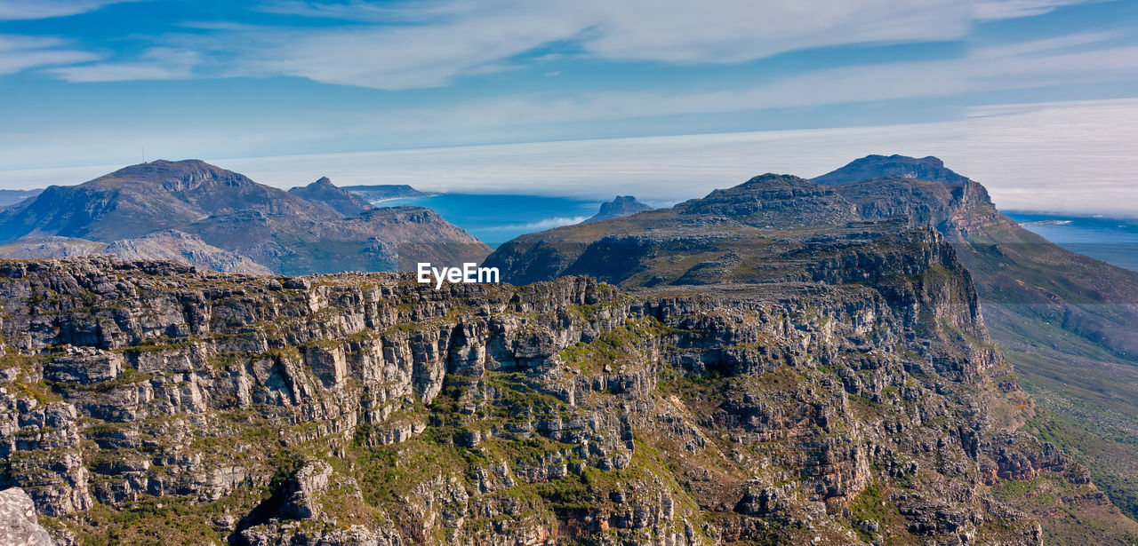 PANORAMIC VIEW OF MOUNTAINS AGAINST SKY