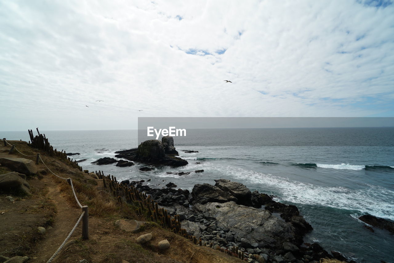 SCENIC VIEW OF SEA AGAINST SKY DURING SUNRISE