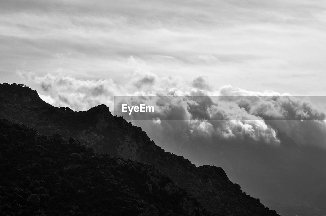 Low angle view of mountain against sky