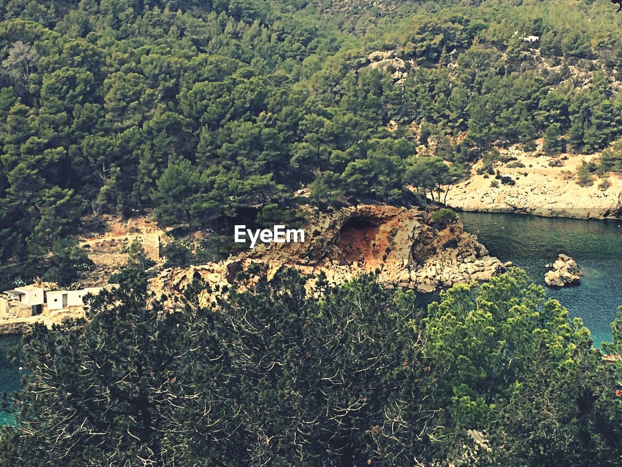 High angle view of beach