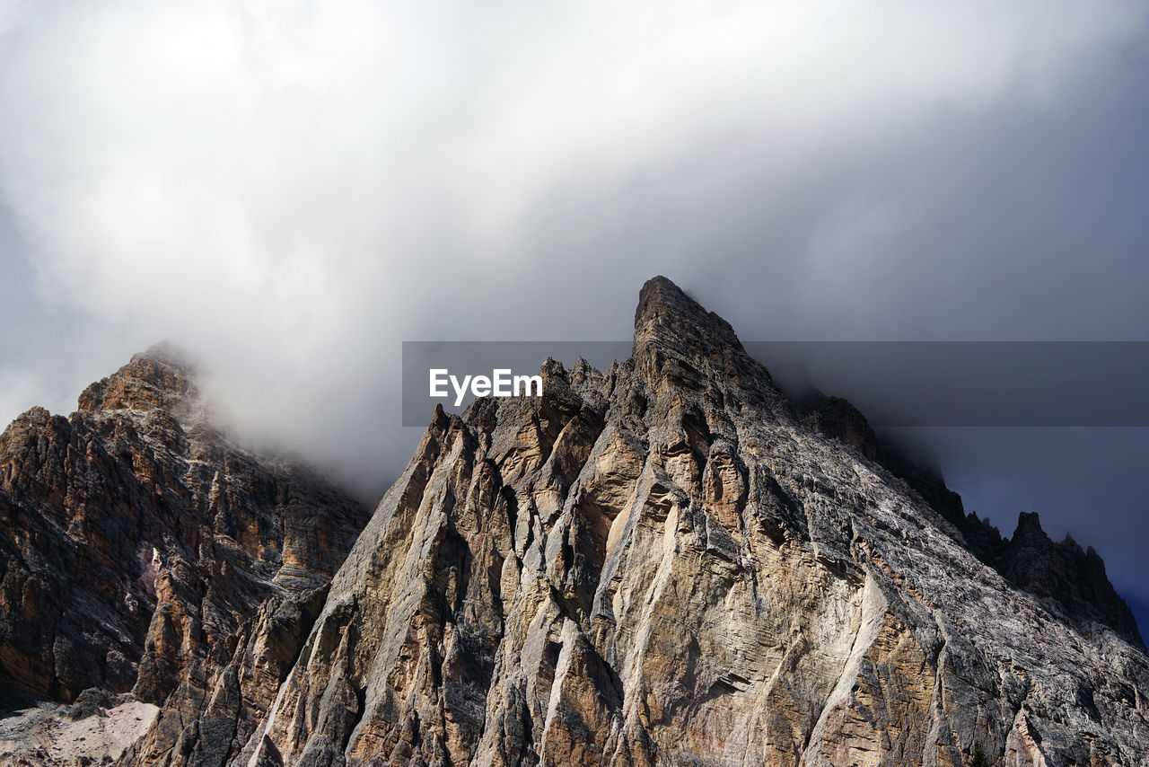 Panoramic view of rocky mountains against sky