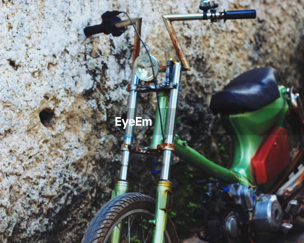 CLOSE-UP OF BICYCLE IN CONTAINER