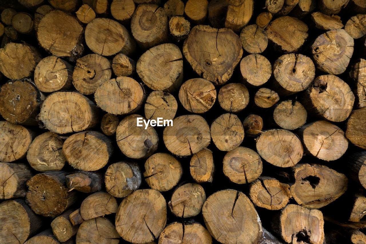 Full frame shot of logs