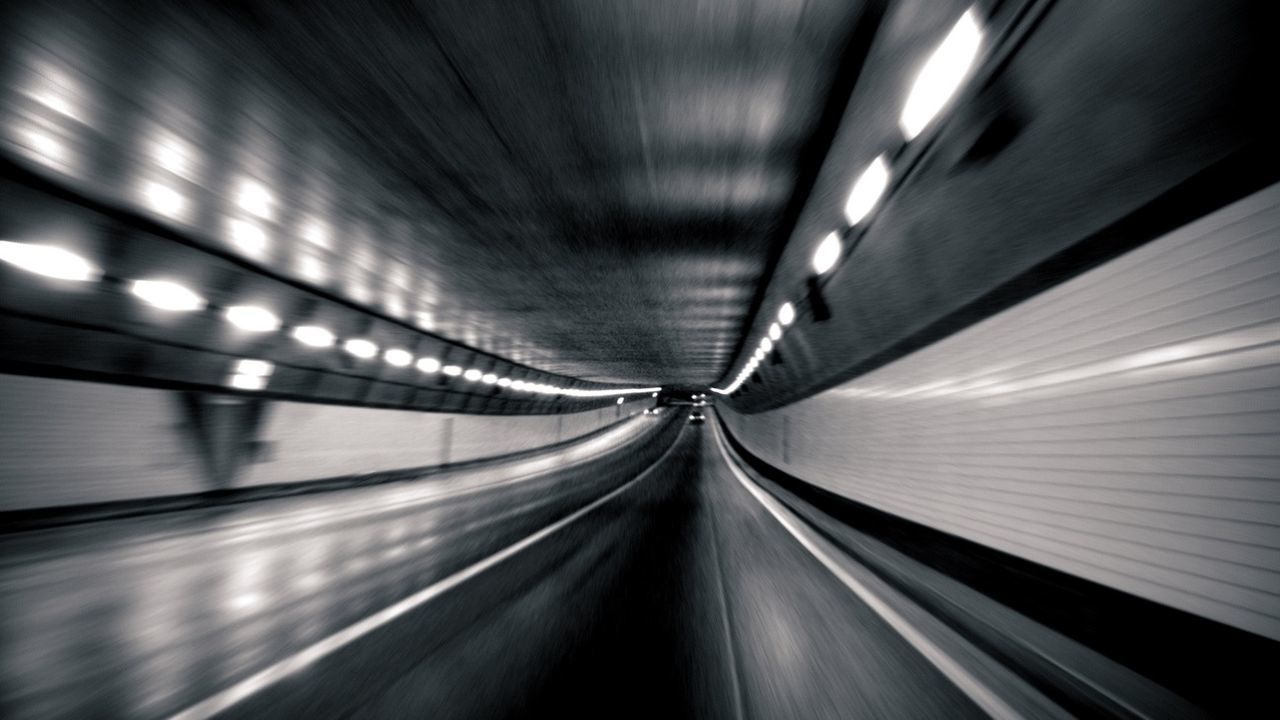 Blurred view of tunnel