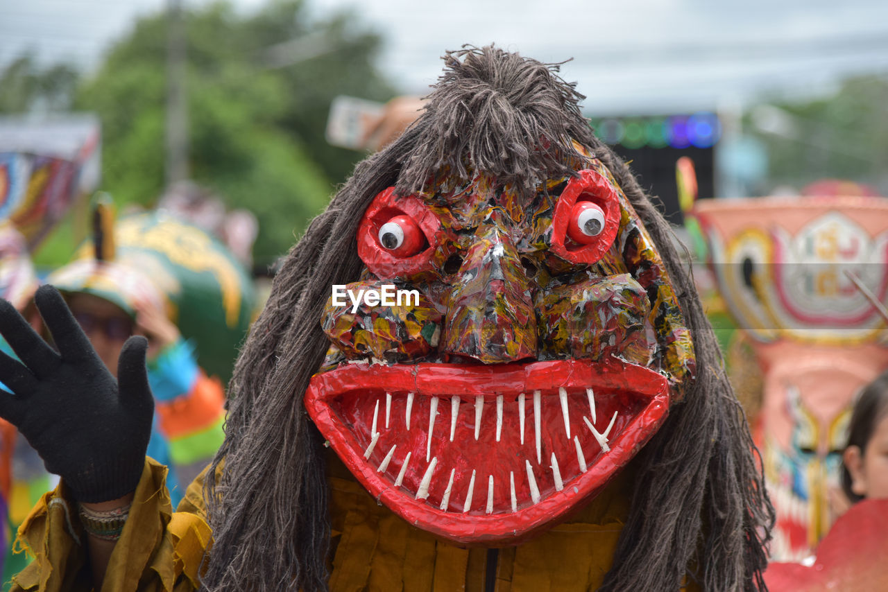 Close-up of mask