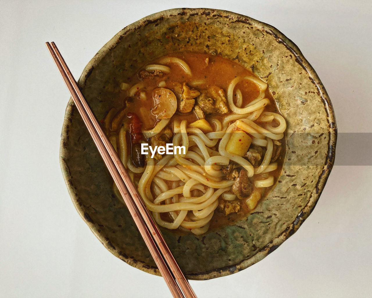 chopsticks, pasta, italian food, food and drink, food, indoors, no people, bowl, directly above, still life, noodle, healthy eating, freshness, asian food, dish, wellbeing, studio shot, high angle view, spaghetti, close-up, kitchen utensil, chinese food