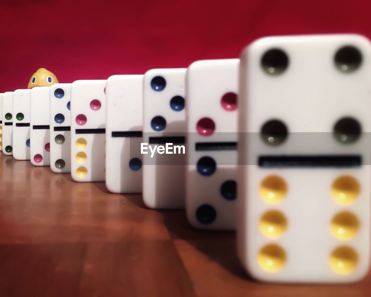 Dominoes on wooden table