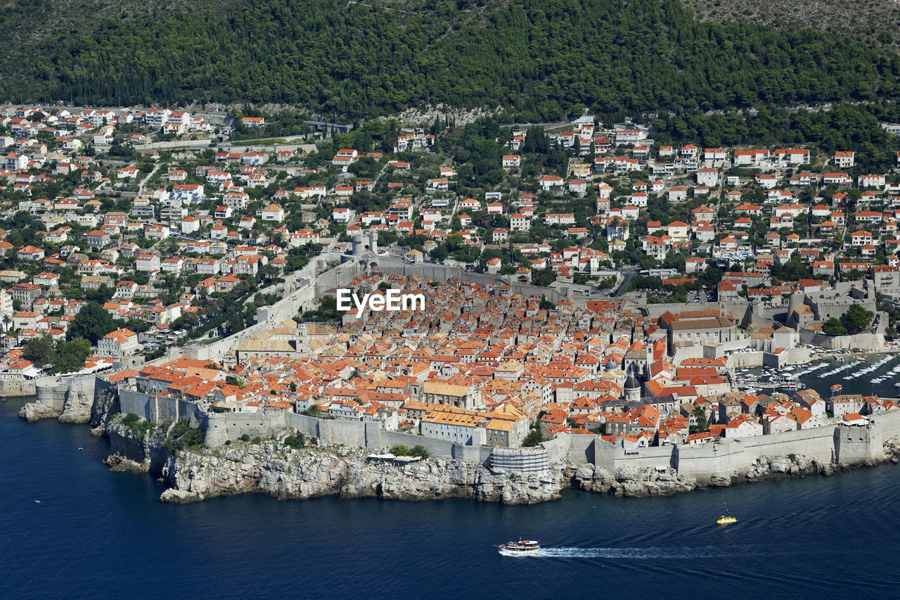 Aerial scene of dubrovnik, croatia