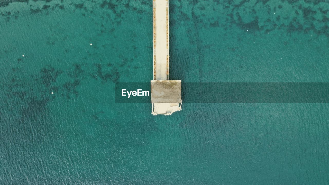 Aerial view of pier over sea