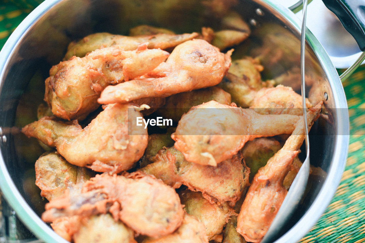 high angle view of food