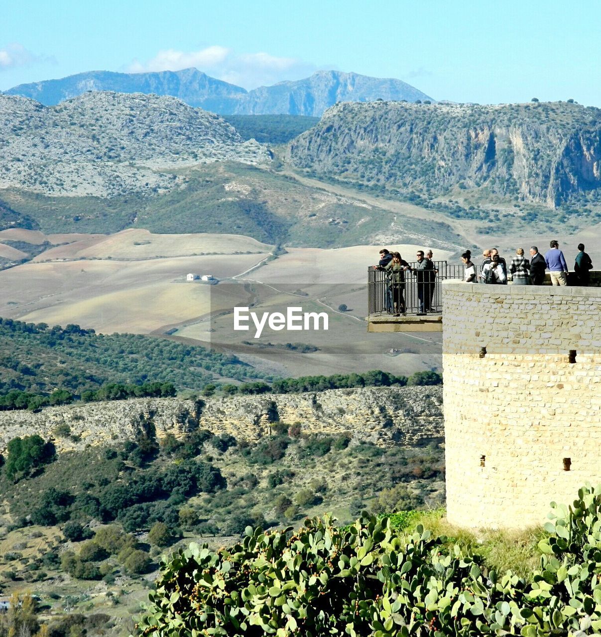 Tourists on hill