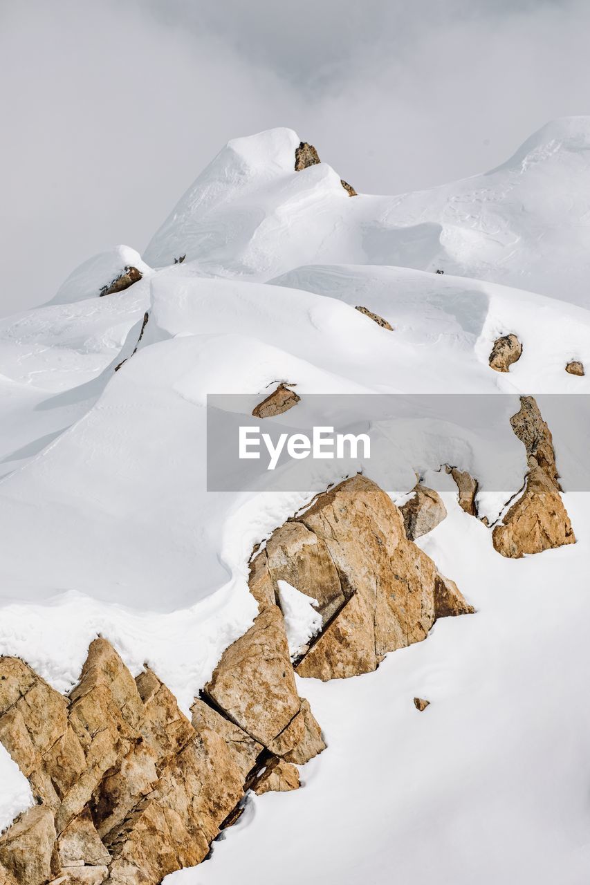 Scenic view of snowcapped mountain against sky