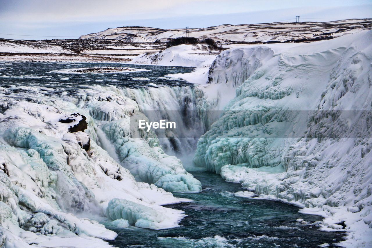 Amazing gulfosswaterfall in iceland